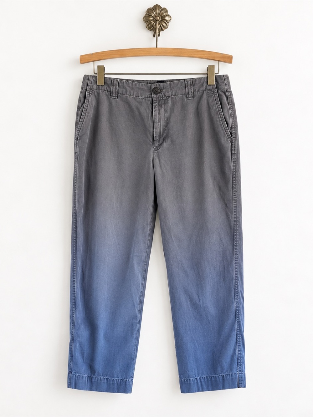 Gap gray clean cut cropped chino slacks pants 8